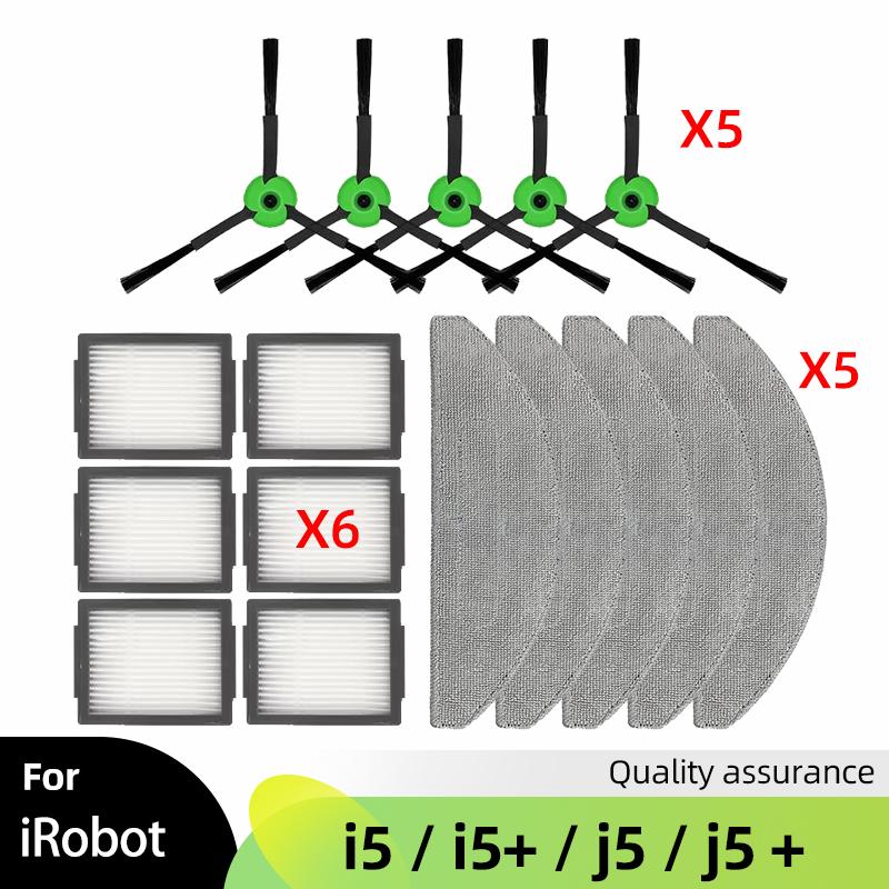 Fit For iRobot Roomba Combo J5, J5+ Plus, I5, I5+ Plus Replacement Spare Parts Roller Side Brush Mop Pads Hepa Filter Dust Bag