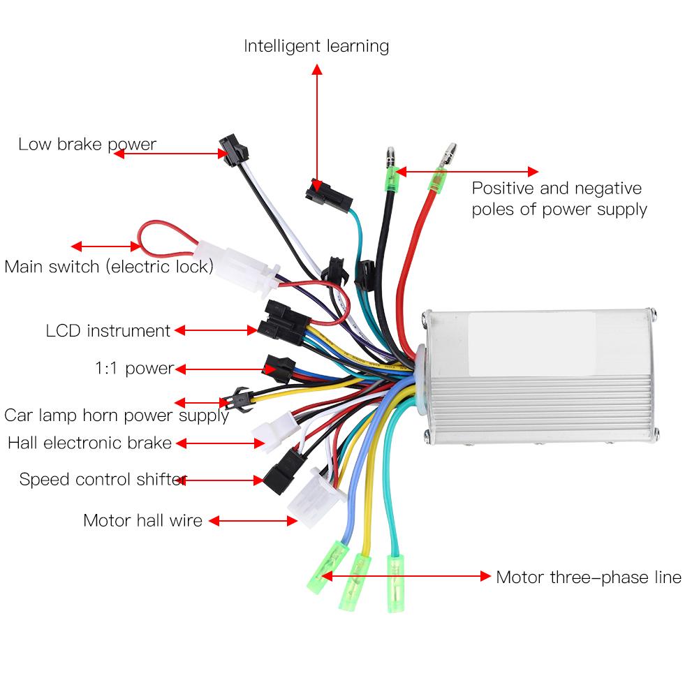 Waterproof LCD Display Panel Electric Bicycle E Bike Scooter Brushless Controller Kit(350W36V )