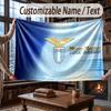 Custom Name Flannel Throw Blanket Lazio FC Pattern Warm Home Decoration