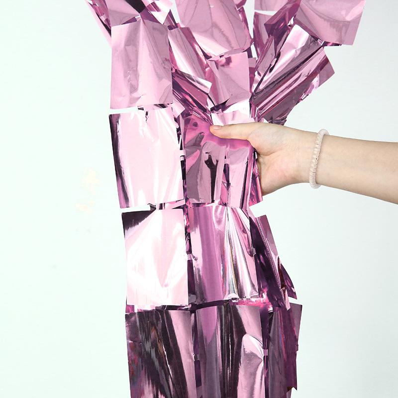 Cortina de Lluvia Cuadrada Brillante de 1 m × 2 m Decoración de Pared de Fondo para Fiesta, Boda, Cumpleaños Decoración de Fiesta Cortina de Lluvia Dorada, Plateada, Verde