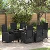 7-piece Garden Dining Set with Black Poly Rattan Cushions vidaXL 3380313