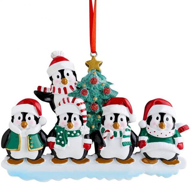 Cute Penguin Family Pendant Xmas Christmas Tree Decoration Drop Ornaments Gift 2022 New Year Party For Home Decor