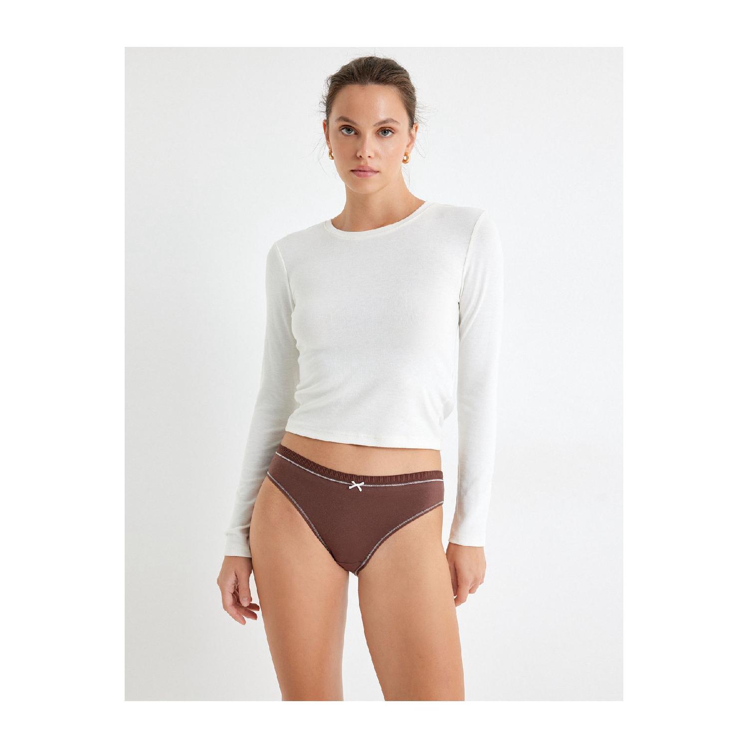

Cotton 3-piece Brief Panties Set M коричневый
