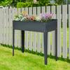 Flower Raised Bed Garden Metal Vegetable Planter Freestanding Herb Growing Box Green Basics Grow Table Planter (Dark Grey)