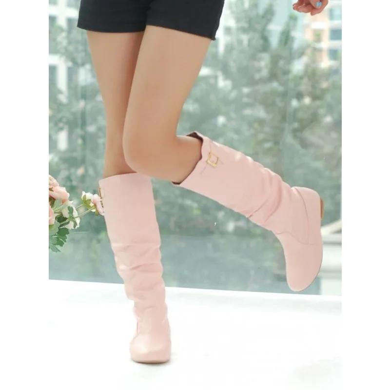 Women's Boots Knee High Bohemian Sexy Knight Boots 3CM Square Heel Metal Decoration New High Boots for Party Club Women Shoe