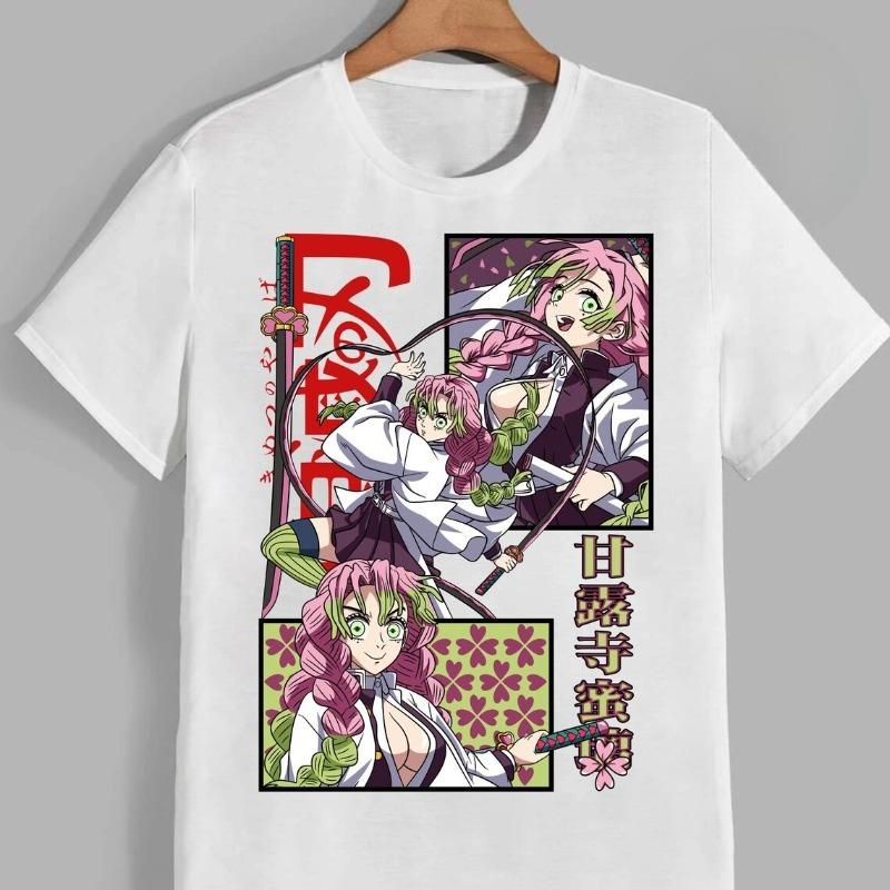 Kanroji Mitsuri T Shirt Men's Short Sleeve Summer Cotton Women Tees Streetwear Casual Hip Hop Harajuku Breathable High Quality