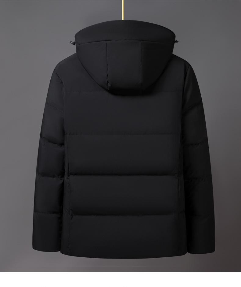 Herren Übergangs Winter Weiß Enten Daunenjacke - Dick, Warm, Trendy Kapuzen Student Mantel