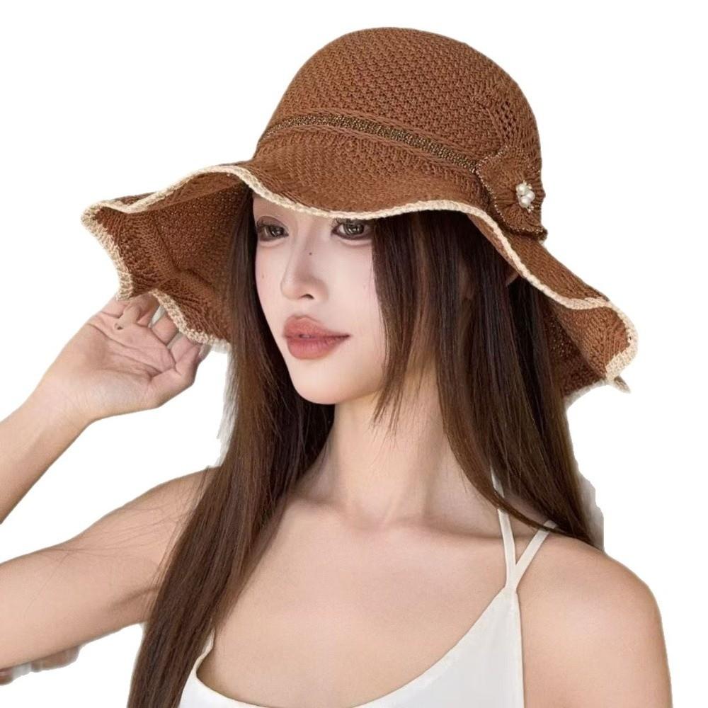 Breathable Fisherman Cap Big Brim Bucket Hat Trendy Sun Hat  for Women