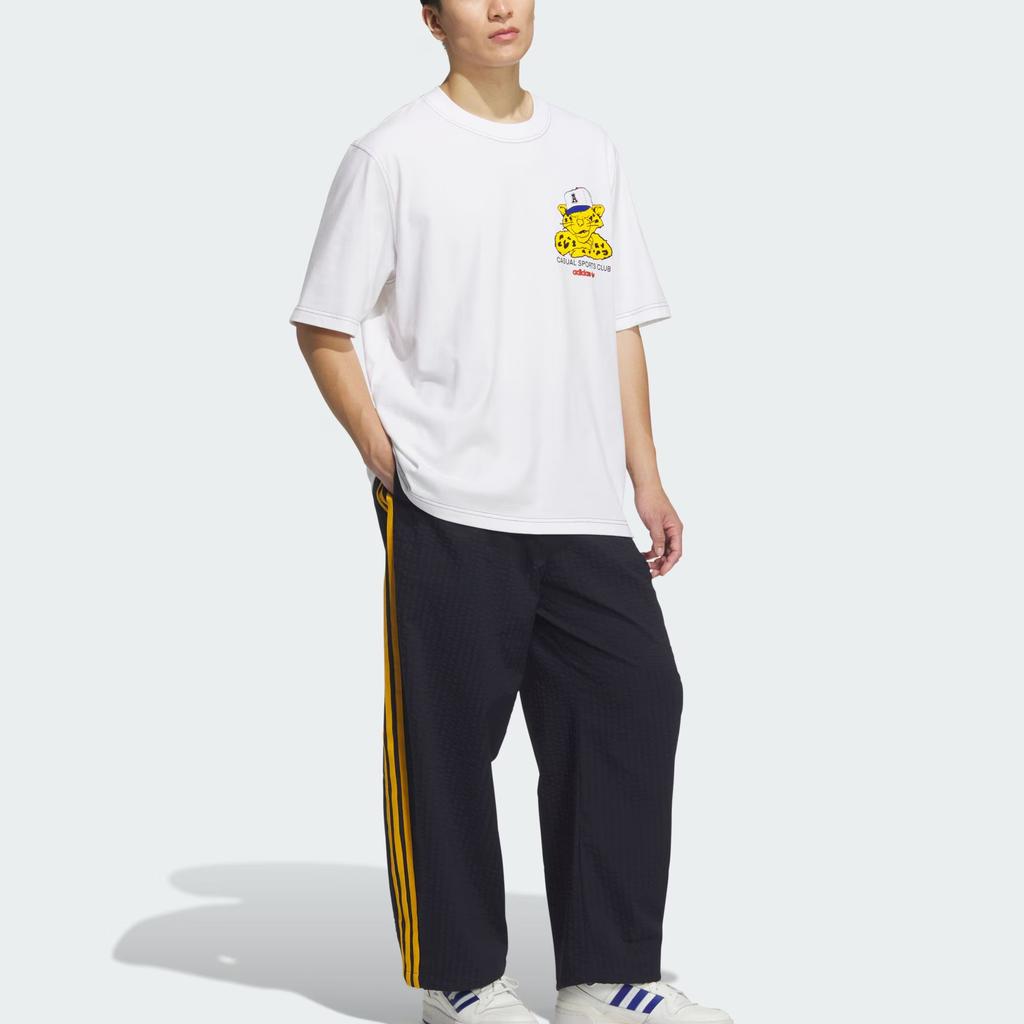 Adidas Originals Wabash Logo Knitted Sports Crew Neck Drop Shoulder Short Sleeve T-Shirt Men T-Shirts KD1848