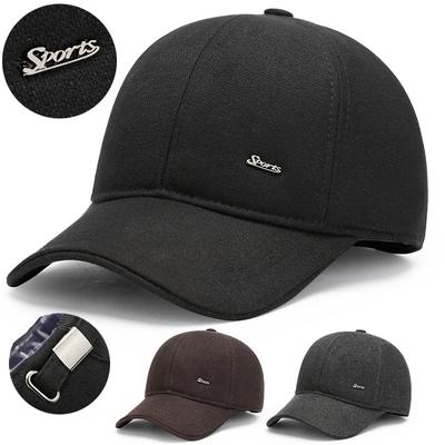 Casquette de Baseball pour hommes automne hiver casquette chaude casquette en coton épais d'âge moyen casquette de Protection des oreilles en plein air casquette de pointe