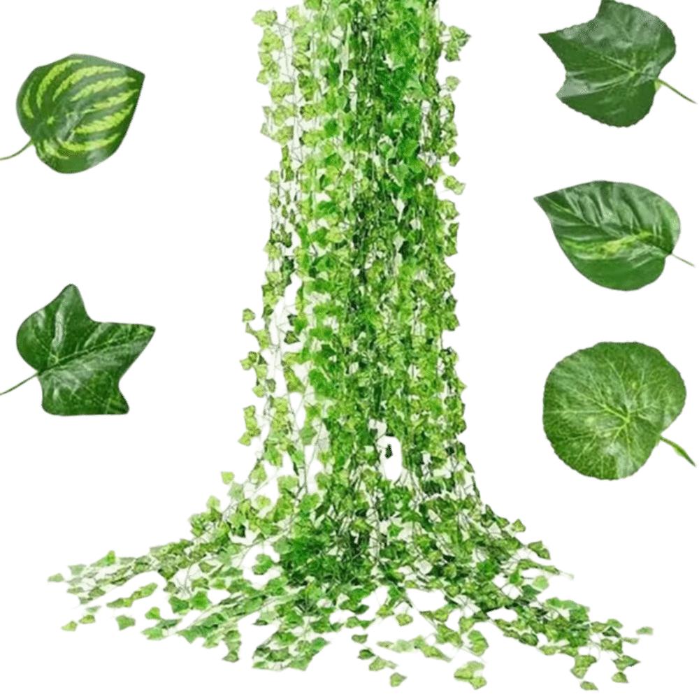 12PCS Artificial Ivy Garland Green Color Green Leaf Vine Fake Plant Creeper Garden Decor