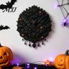 Textured Wall Hangings Gothic Halloween Decor, Vintage Relief Skull Ghost Bat Atmosphere Props Plaque, Dark Aesthetic Hanging Art for Entryway