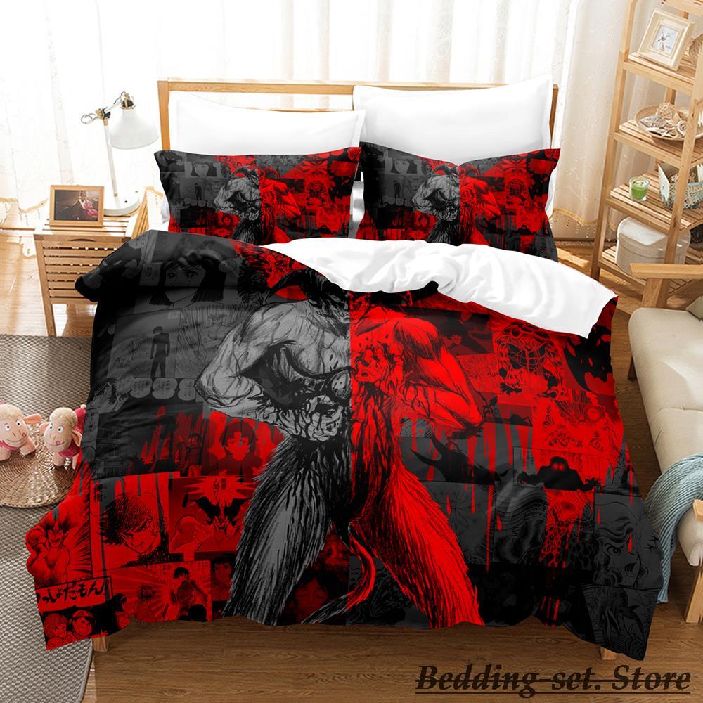Devilman Sängkläder Set Enkel Twin Full Queen King Size Sängset Vuxen Barn Sovrum Påslakanset Anime Parure De Lit Säng