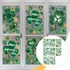 8 Pieces 's Day Window Clings Decals Supplies PVC Removable Ornaments Green for Home Door Bathroom