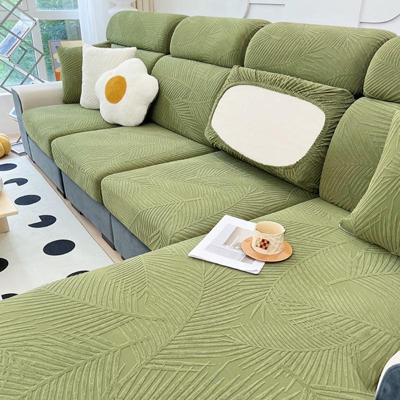 New Waterproof Fabric Sofa Cover Jacquard Solid Sofa Cushion Seat Case Stretch L-Shaped Cover Living Room Furniture Protector