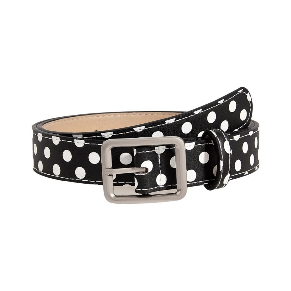 PU Women's Belt Pin Buckle Leather Waist Belt Casual Polk Dot Belt Lady