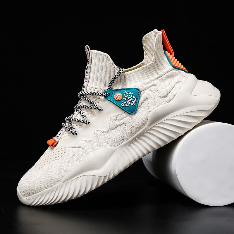 Summer  Knit Men Running Shoes Cheap Light Breathable Men'S Jogging Sneakers Comfortable Anti-Slip Male Exercise Shoes