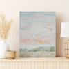 Framed Pink Cotton Candy Sunrise Watercolor White Bird Art Multiple Scene Display Canvas Poster Including Hanging Hardware