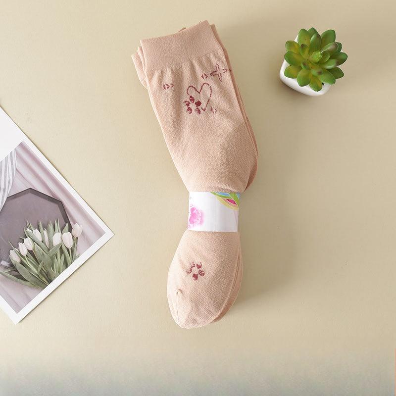 10 Pairs of Women's Summer Thin Old Jacquard Anti Hook Silk Loose Mouth Mid Aged Tube Socks