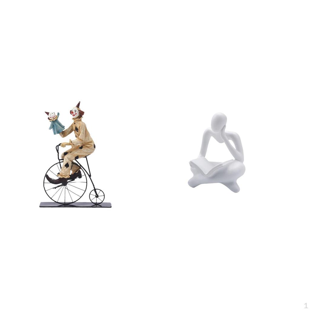 Clown Figurine Sculpture And Abstract Thinker Statue Collection for Table Centerpiece Cabinet Dining
