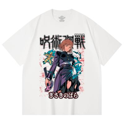 230 g/m² 100% Bavlna Jujutsu Kaisen V37 Potisk Nobara Unisex Tílko z Těžké Bavlny