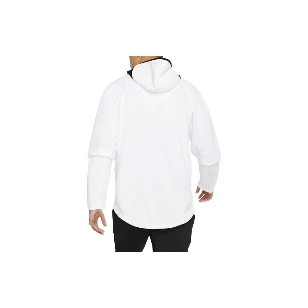 Nike Solid Logo Print Hoodie Long Sleeve Sweatshirt Men Tops White AT3237-100