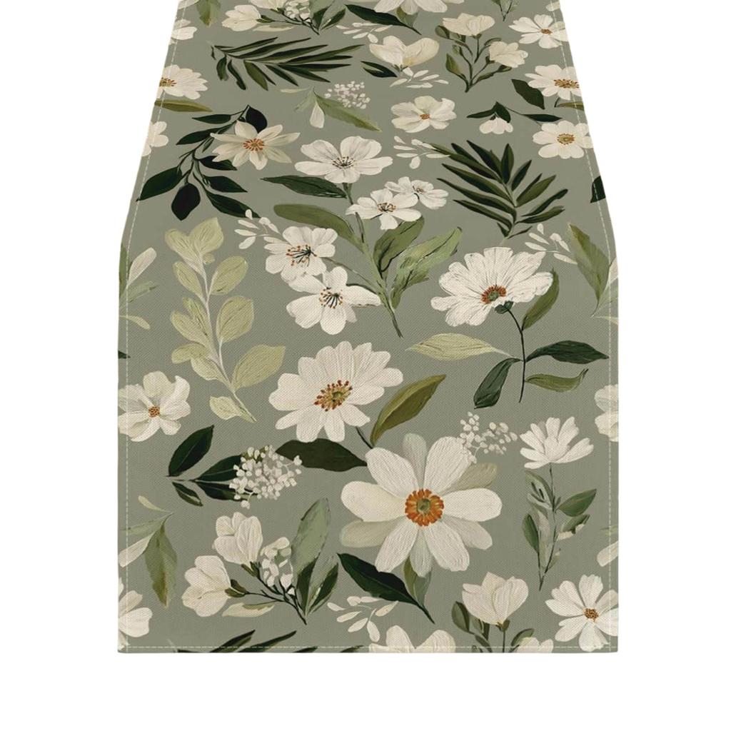 Summer Coastal Seashell Turtle Tablecloth Non Slip Durable Linen Printed Table Runner for Coffee Table Dining Table Decoration
