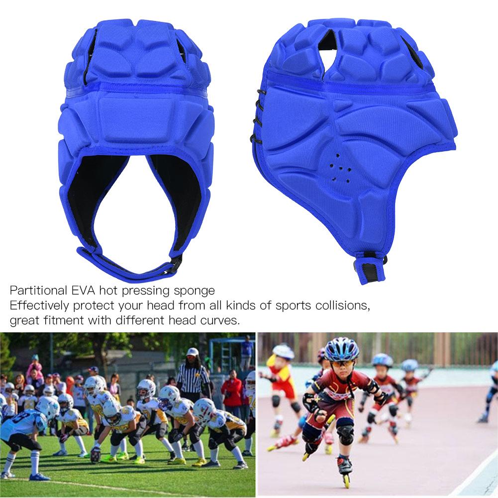 Professional Football Baseball Sports Helmet Rugby Goalie Roller Hat Head Guard ProtectorBlue L