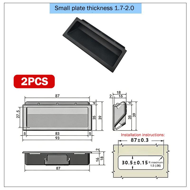 

2*Modern Furniture Recessed Grip Cabinet Pull PP Concealed Handle for Industrial Iron Sheet Cabinets Office Kitchen Store Drawer