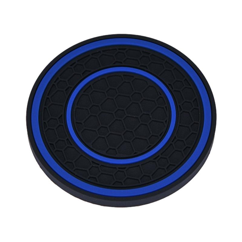Car Water Cup Holder Pad Honeycomb Texture Embeded Non Slip Mat Universal Automotive Bottle Holder Insert Mat 2.75in