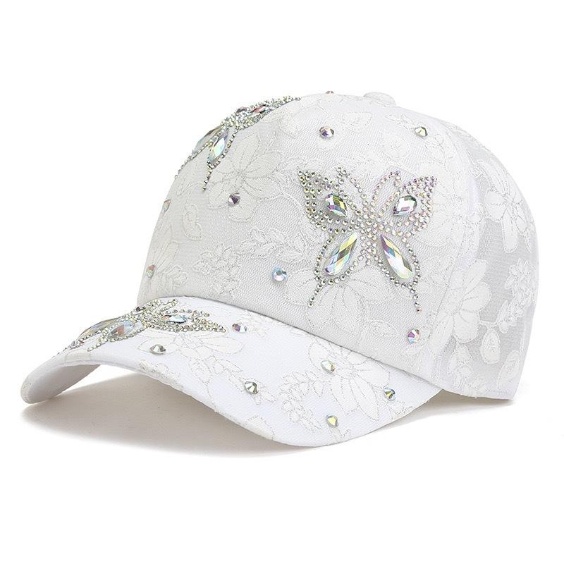 New Fashion Women Cap Butterfly Flower Pendant Baseball Cap Female Outdoor Adjustable Streetwear Summer Trucker Hat