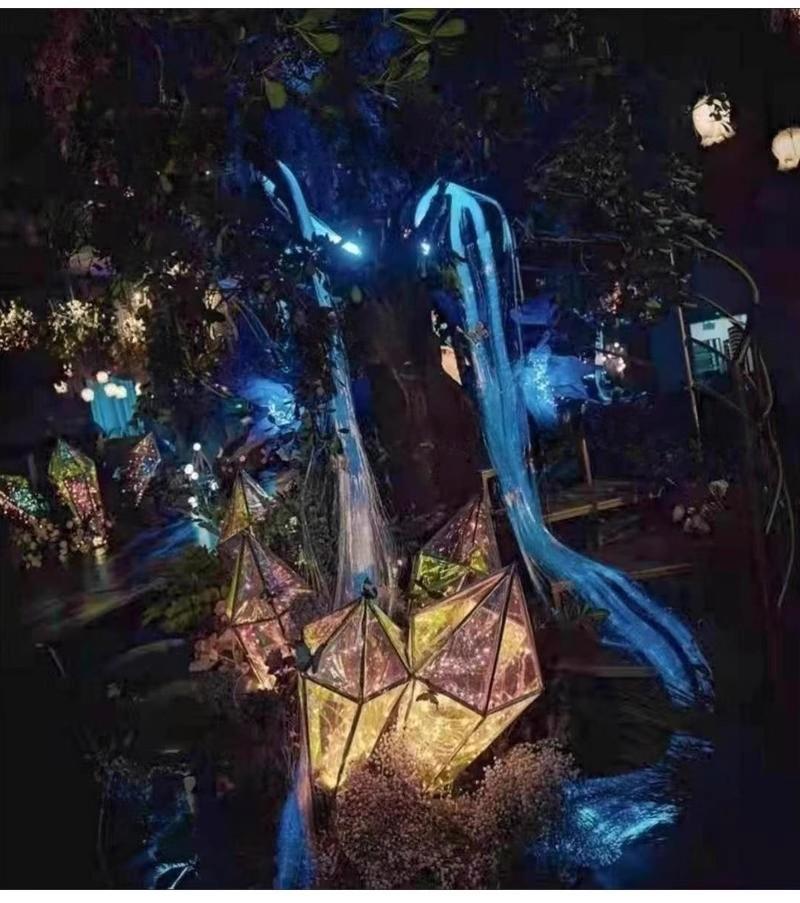 Avatar Fiber Optic Outdoor Lights, Wedding Tree Waterfall Shape, Starlight Colored Waterproof.