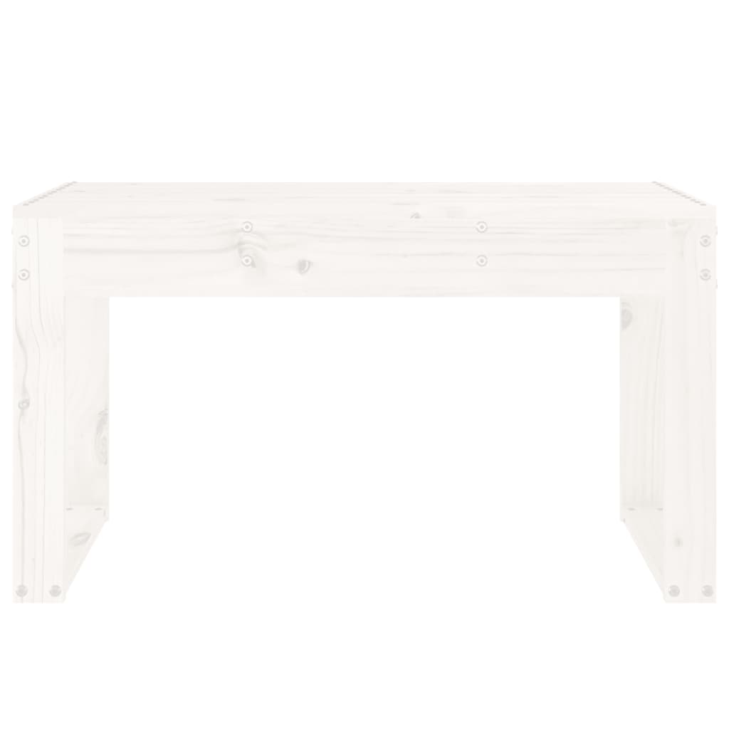 Vidaxl Ławka Ogrodowa, Biała, 80X38X45 Cm, Lite Drewno Sosnowe