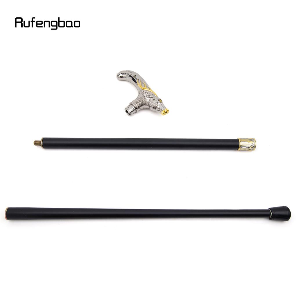 Cap de Cerb Sika Alb Auriu Baston de Mers Fashion Decorativ Baston de Mers Domn Elegant Cosplay Baston Mâner Cârjă 91cm