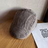 New Unisex Autumn Hat Suede Faux Leather Solid Color Beret Cap For Women Vintage Warm Visor Winter Caps For Men Outdoor Gift