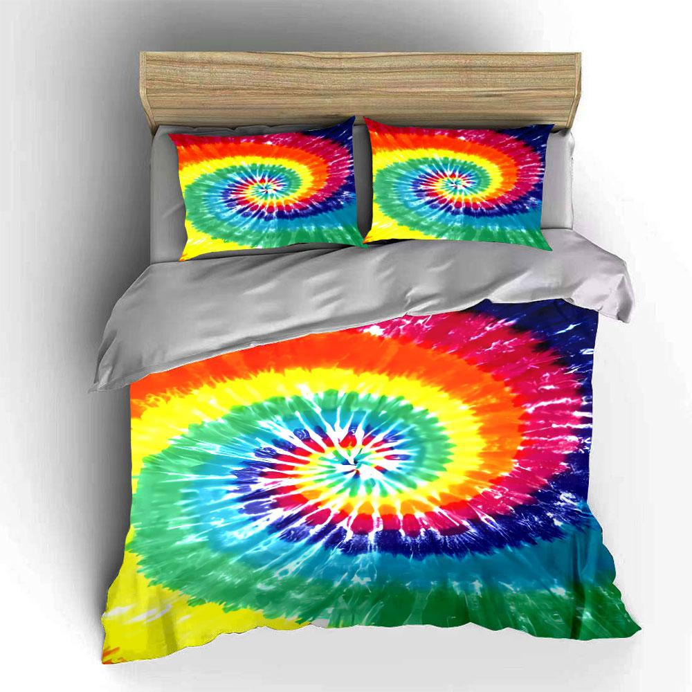 Rainbow spiral tie-dye. Bedding sets Duvet cover sets Duvet covers Pillowcases(1 * Duvet Cover 2 * Pillowcases without duvet insert)