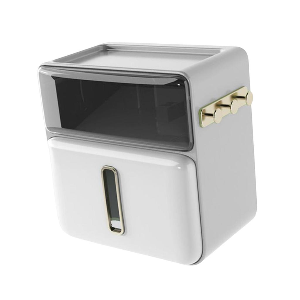 Multifunction Tissue Box Holder , Dispenser Accessories with Shelf Organizer Roll for Hotel