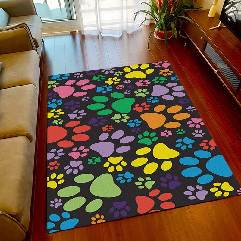 Pets Footprint Sole Series Area Rug Large,Carpet Rug for Living Room Bedroom Doormat Decoration,kids Non-slip Floor Mat Sofa