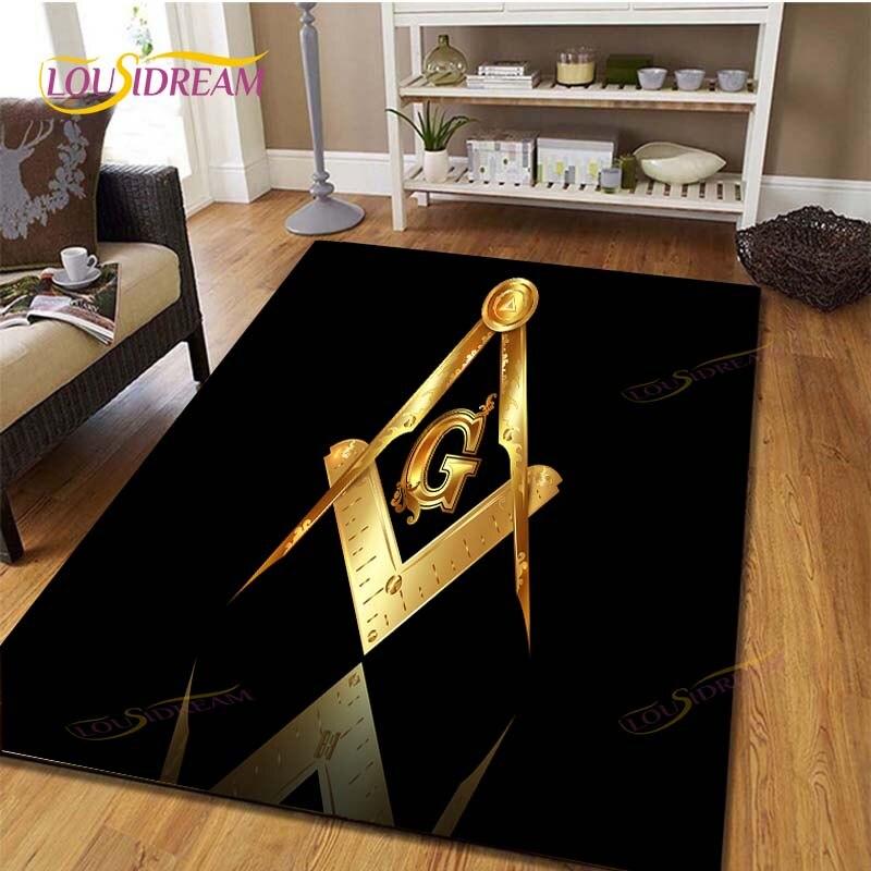 

Масонський килим Кільце масонських ілюмінатів Килимок для вітальні Килим для кімнати М’який фланелевий ігровий килимок Килимок Kawaii 80cm x 120cm