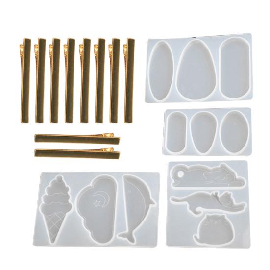 

Заколка для волос для девочек, головные уборы, сделай сам, заколка для изготовления плесени, силиконовая форма, инструмент для изготовления ювелирных изделий 6 cm