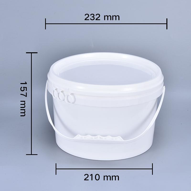 Empty 5L Plastic Bucket with Handle and Lid Leakproof Round storage container Food Grade Polypropylene pail 2PCS