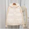 White Duck Down Jacket, Vest Women's Short Model, New Light and Thin Outer Wear Hooded Vest In Autumn and Winter