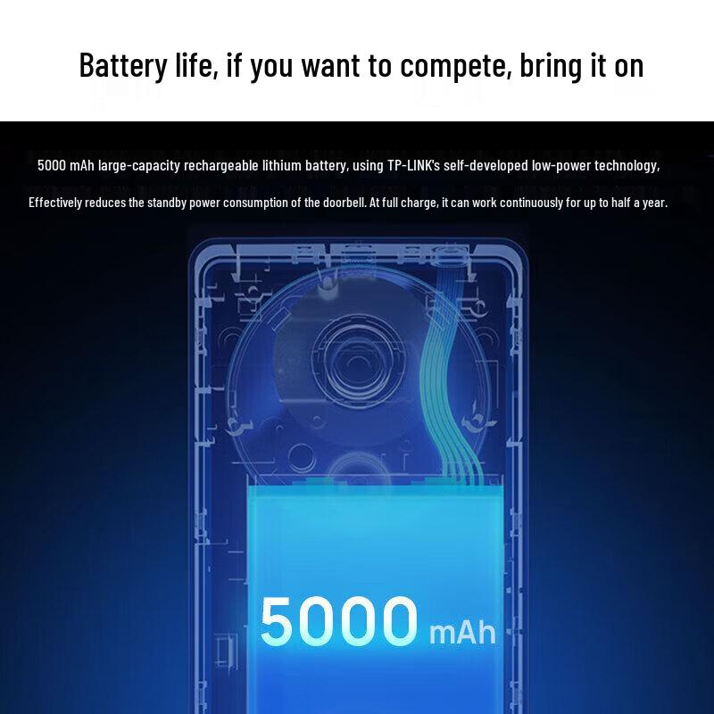 TP-LINK TL-DB54C Smart WiFi Rechargeable Video Doorbell CN plug (adapter included)