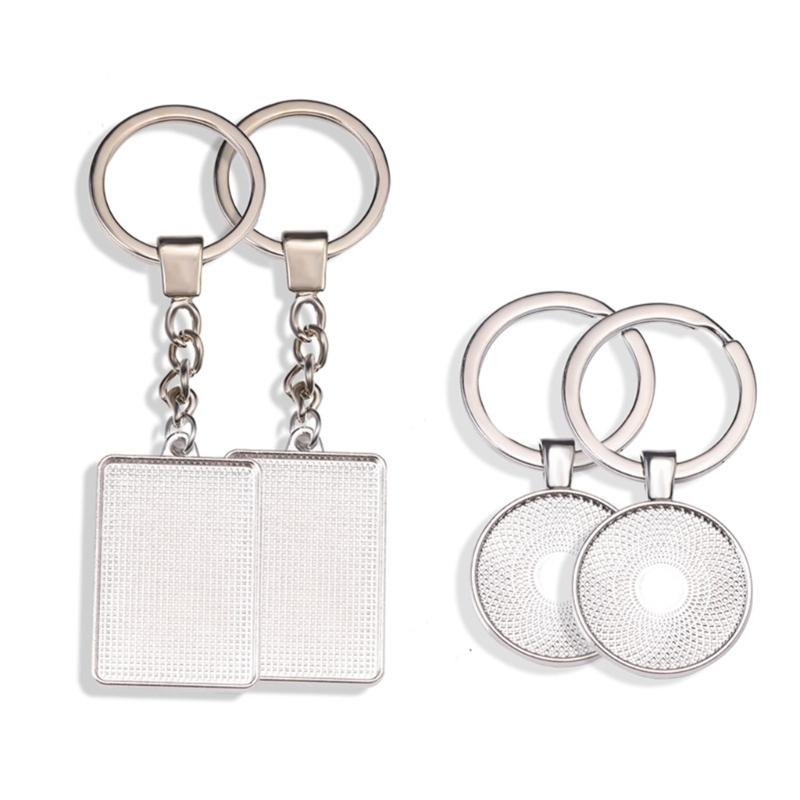 10 st Nyckelring Hänge Dubbelsidig Nyckelring Prydnad Tillbehör Smyckestillverkningstillbehör för DIY-Hantverksentusiaster