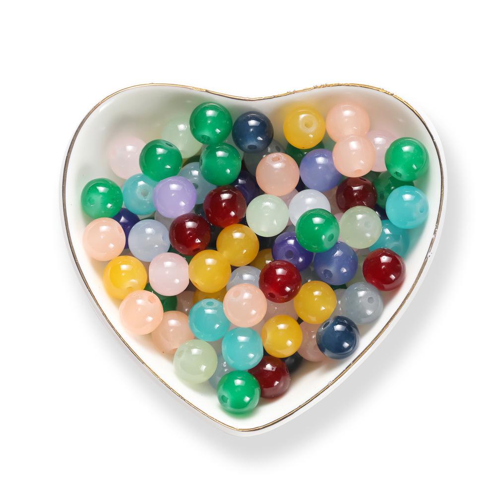 

8 мм Ручной работы Разноцветные Имитация Нефрита Стеклянные Круглые Бусины для DIY Ожерелья и Аксессуаров-Разделителей. 30 pieces