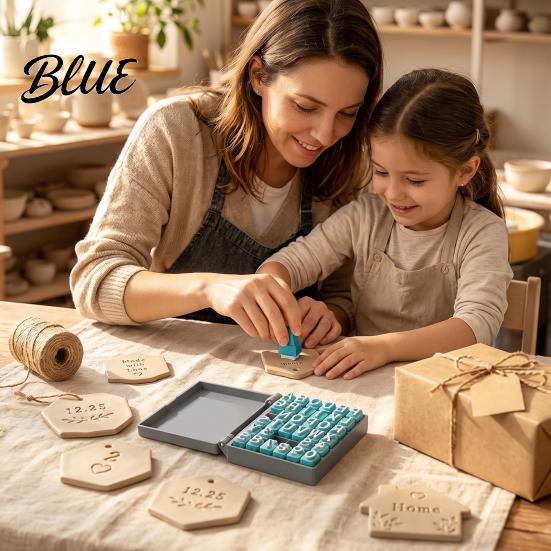 Alphabet Stamps for Clay 72Pcs/Set Concrete And Clay Includes Uppercase Lowercase Letters Numbers Symbols DIY Pottery Imprint Tools with Anti-reverse