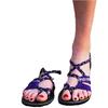 Women's Plus Size Color Block Knot Flat Sandals - 2025 New European & American Beach Toe Loop Style