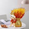 Chinese Flower Vase Resin Statue Organizer Jar Money Bag Shaped Pot for Spring Festival