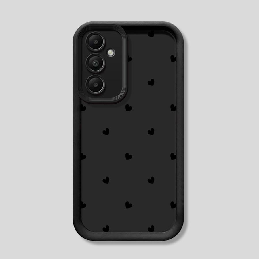 Soft Cover Case for Samsung Galaxy A26 A22 A24 A13 A36 A32 A34 A23 A12 A56 A33 A16 A14 Black Love Heart