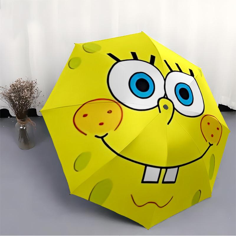 1pc SpongeBob Automatic Open/close Umbrella, Portable Travel Umbrella, Everyday Use - Outdoor Accessory, Artistic Pattern, Compact Design, Fashion Lov